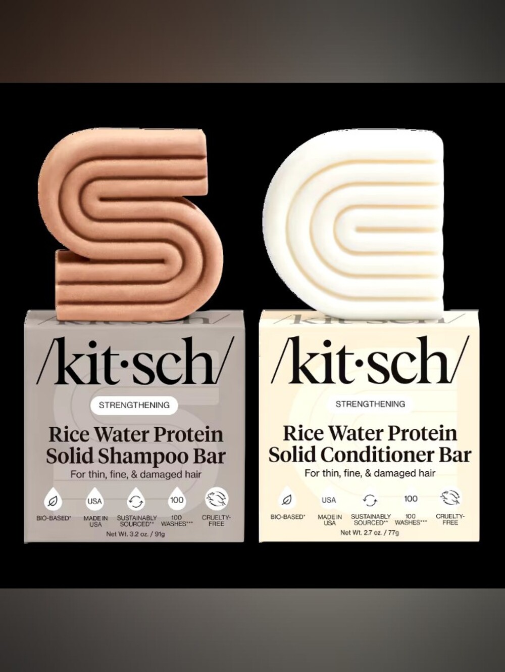 Kitsch Rice Water Protein Solid Shampoo & Conditioner Bars